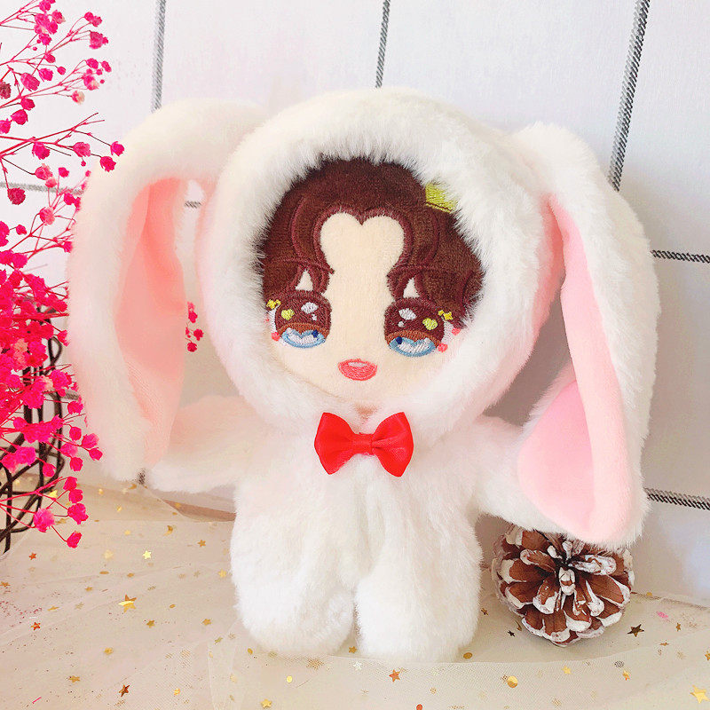 现货毛茸茸兔子连体衣20厘米套装20cm娃衣布娃娃爱豆明星娃娃衣