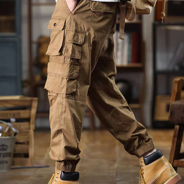 美式工装风多口袋束脚裤男士户外潮流复古哈伦纯色宽松百搭休闲裤,男装,休闲裤,淘宝优惠券,粉丝福利购,淘宝优惠卷