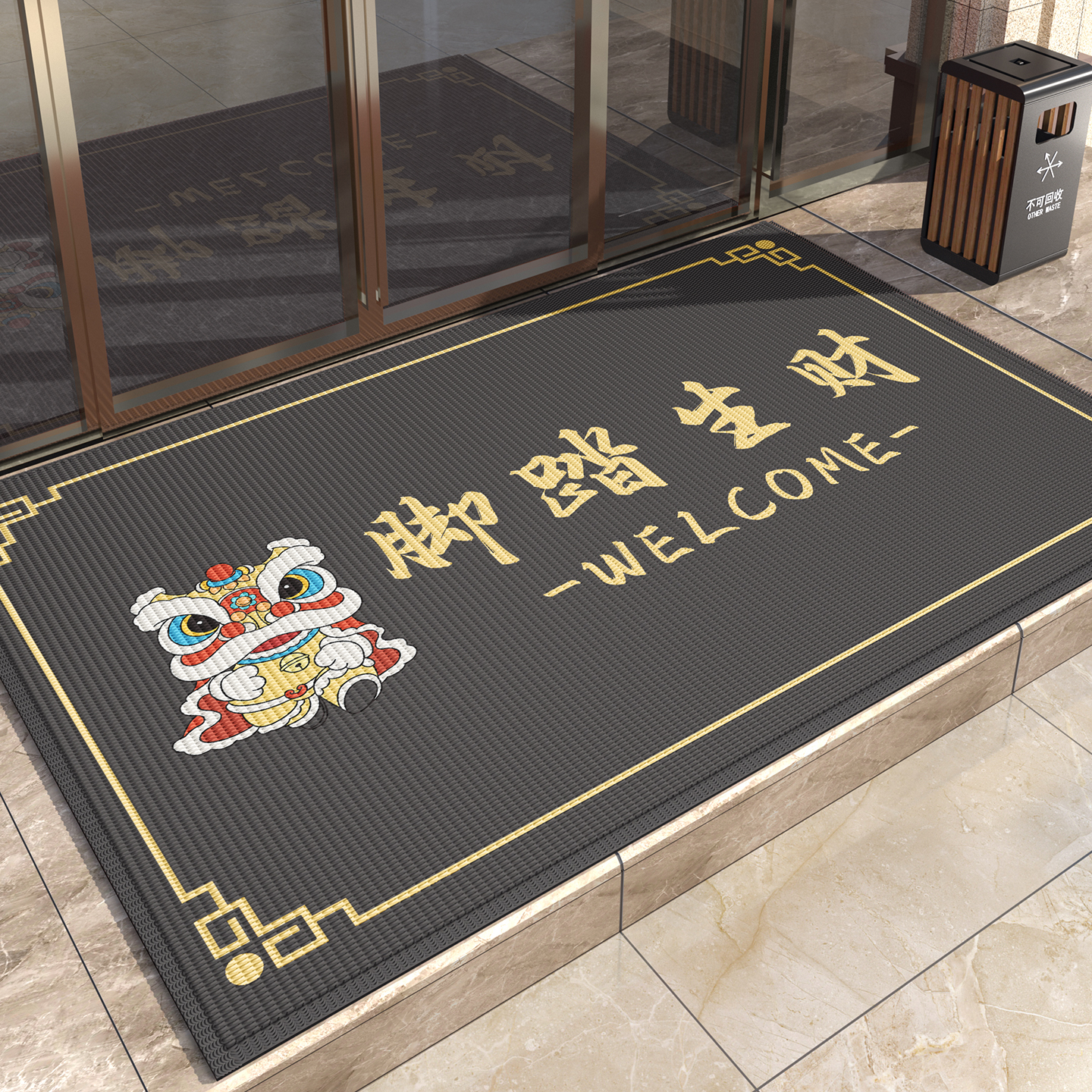 商用红色迎宾地毯定制logo