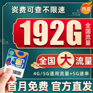 流量卡广电流量卡大流量卡纯上网5G无线限量全国通用大流量手机卡