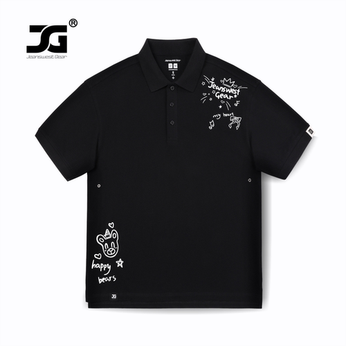 皇冠字母星星短袖t恤翻领polo衫