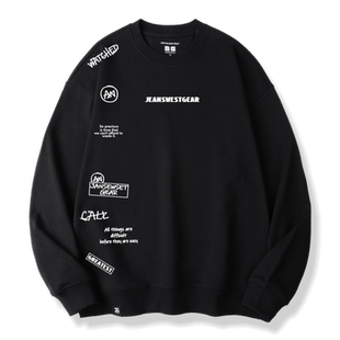 真维斯盖尔大码品牌重磅男女装潮牌字母印花美式卫衣高街套头上衣