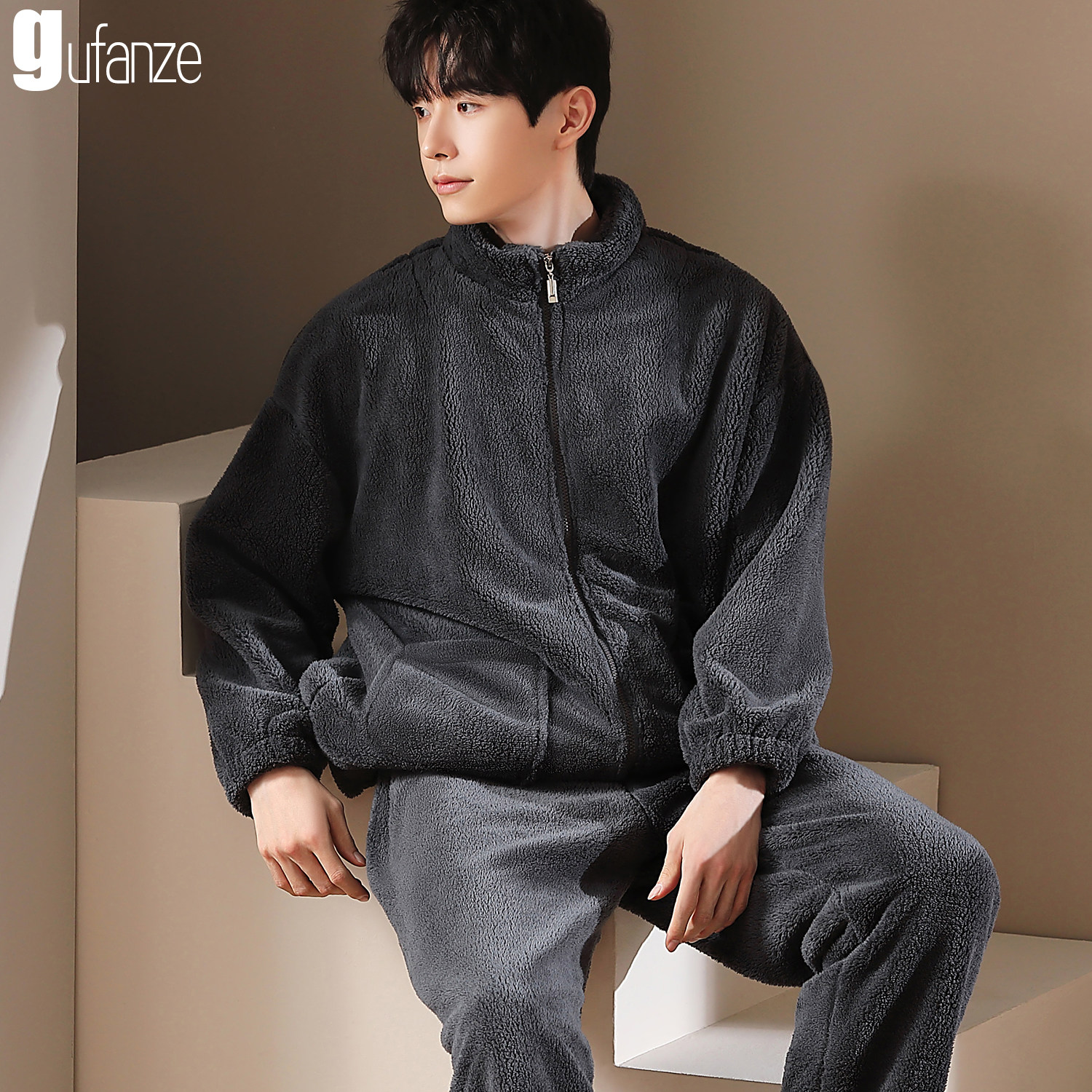 睡衣男士冬季法兰绒加厚加绒珊瑚绒秋冬款可外穿2026年新款家居服