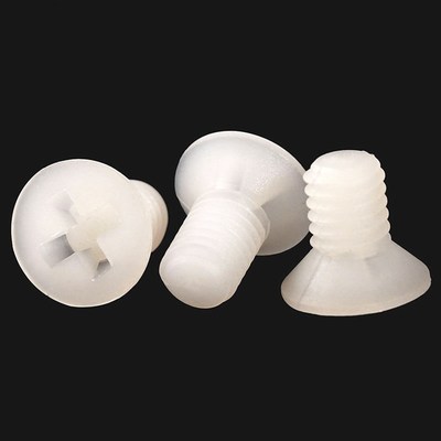 M3 White Nylon Plastic Countersunk Flat Head Phillips Screws