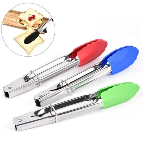 7'' Silicone Pizza Bread Steak Clip Non-Stick Kitchen Tongs