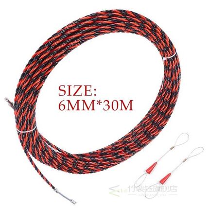 5-50M 6mm Cable Puller Fiberglass Electric Cable Wire Puller