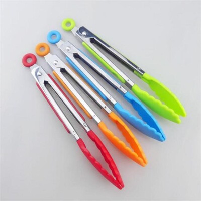 8 inch Silicone BBQ Grilling Tong Salad Bread Serving Tong N