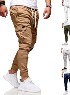 Men Pants Thin Fashion Casual Jogger Pants Streetwear Cargo