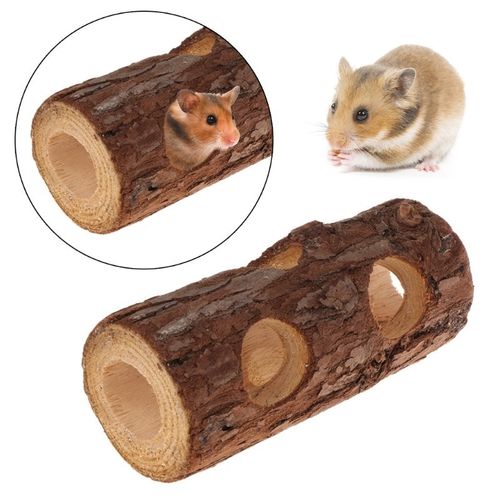Hamster Tunnel Natural Wood Chew Toys Small Pets Squirrel Ch