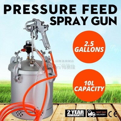 VEVOR Paint Tank 2-1/2 Gallon Pressure Pot Paint Max 30 PSI