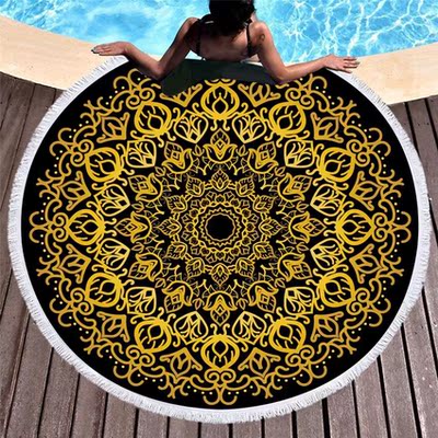 Mandala Round Beach Towels Summer Geometric Thick Bath Showe