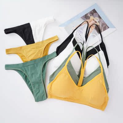 Women Seamless Bra Set Bra Top + Pantys Brassiere Fitness Un