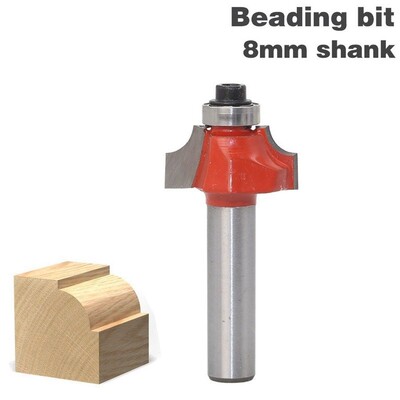 1Pcs 8mm Round Shank Wood R Chamfer Router Bit Straight End