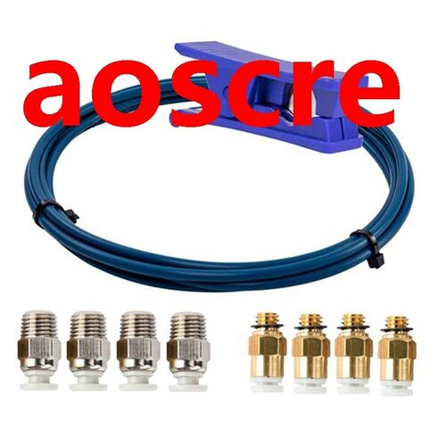 PTFE Bowden Tube (2 Meters) with 4Pcs PC4-M6 Fittings and 4P