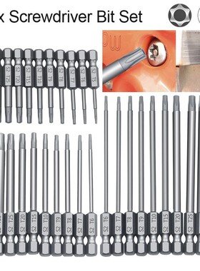 Magnetic Security Torx Screwdriver Bit Set 1/4 Hex Driver Bi