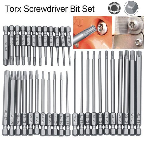 Magnetic Security Torx Screwdriver Bit Set 1/4 Hex Driver Bi