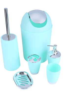 NEW 6Pcs/set Bathroom Accessory Set Bin Soap Dish Cup Toothb