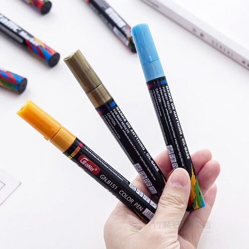 1Pcs Water-based Paint Metal Marker Pens Sharpie 3.0mm Gold