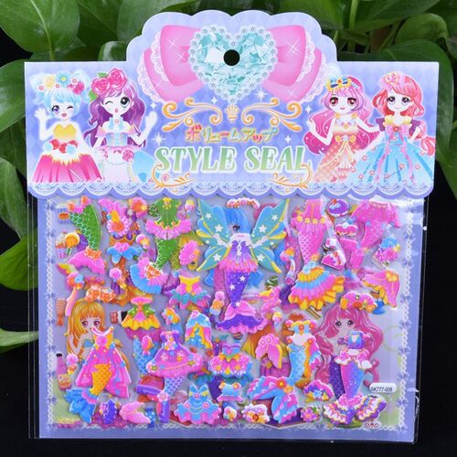 DIY Double layer Cute Mermaid Princess Dress up Sticker For