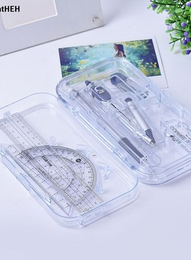 1 set Simple Style Protractor Compass  Straight Ruler Ruler