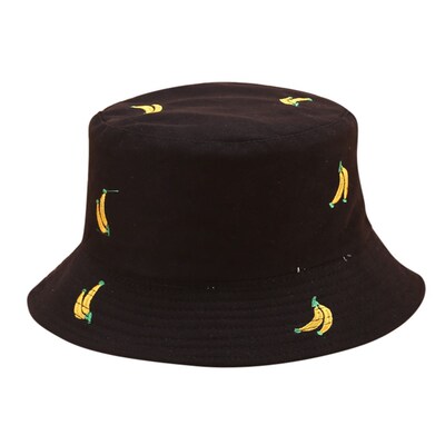 Panama Bucket Hat Men Women Summer Bucket Cap Banana Print