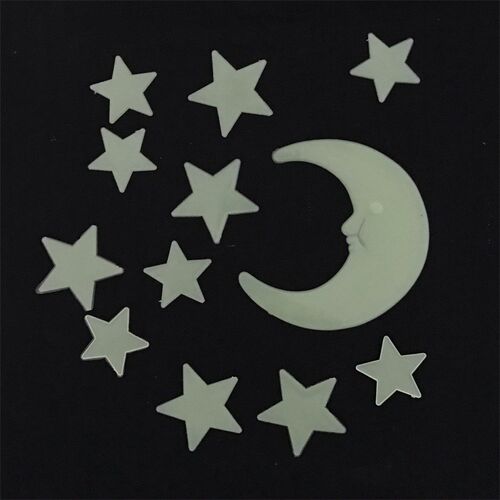 3D Star and Moon Energy Storage Fluorescent Glow In the dark