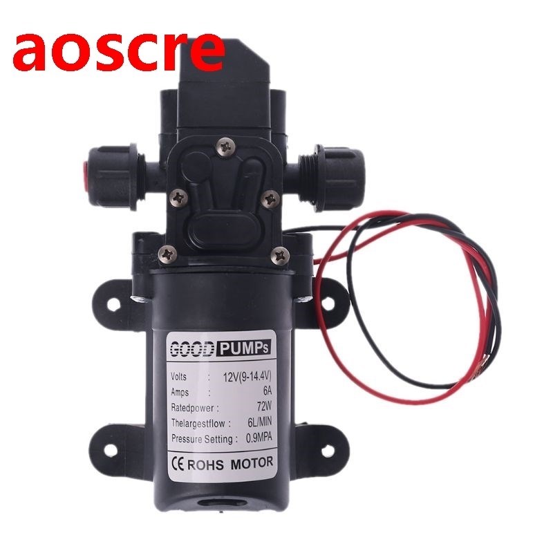 DC 12V 130PSI 6L/Min Water High Pressure Diaphragm Self Prim