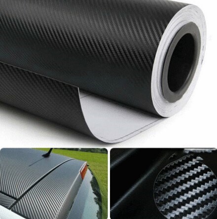 1.27x0.3m Black 3d Carbon Fiber Vinyl Film Car Wrap er Sheet