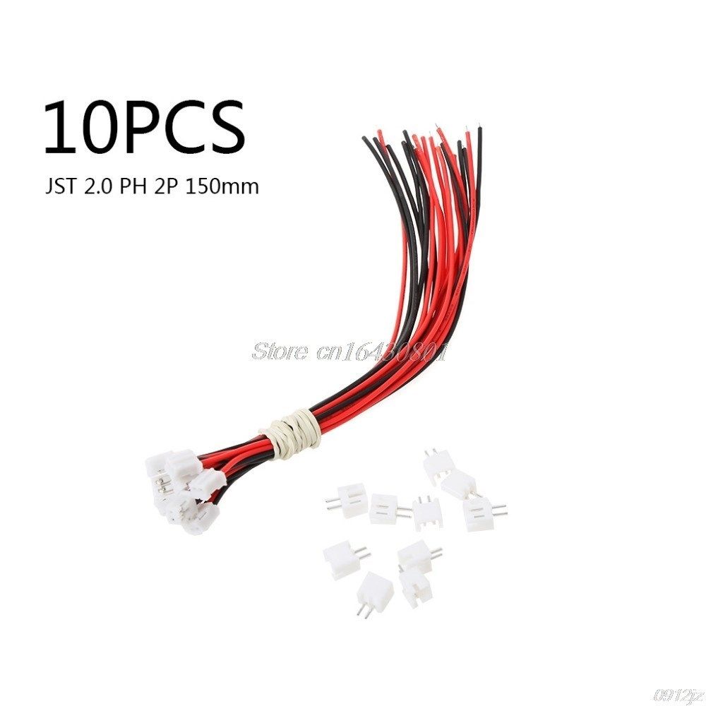 10 Sets/Lot Micro JST 2.0 PH 2-Pin Connector plug with Wires