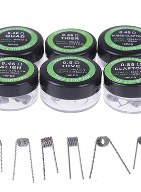 1Set Twisted Fused Hive Clapton Coils Premade Wrap Alien Mix