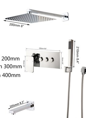 Chrome Finished  Bathroom Shower  Faucets Rainfall 3 Ways Bl