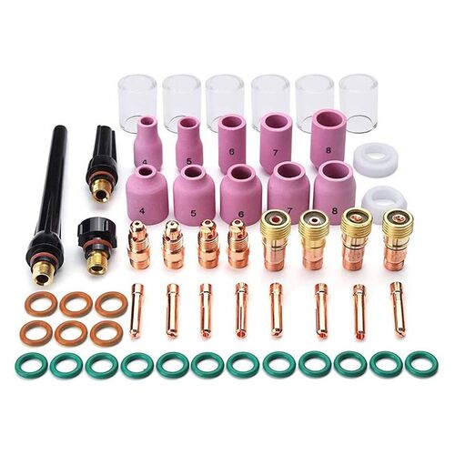 55PCS TIG Welding Torch Accessories Kit Alumina Nozzle Stubb