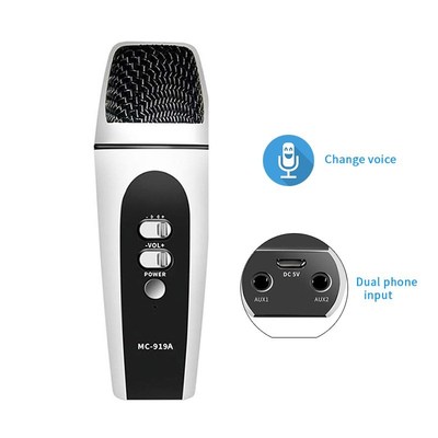 Professional Usb Voice Changer Microphone Wired Vocal Karao