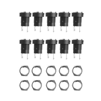 10pcs DC Power Supply Jack Socket Female Panel Mount Connect