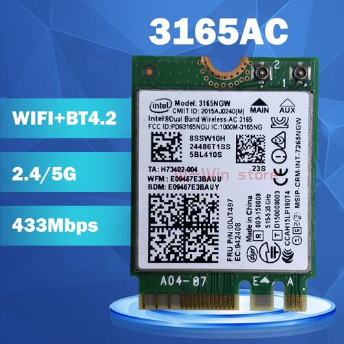WIFI CARD 3165NGW 3165AC 00JT497 Dual Band 2.4G/5G Wireless