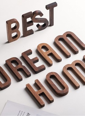 1pc Walnut Wooden Letter English Alphabet DIY Personalised