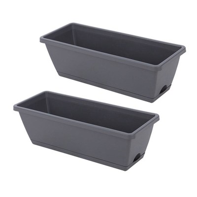 2 Packs Self Watering Planters Rectangular Plant Pot, Modern