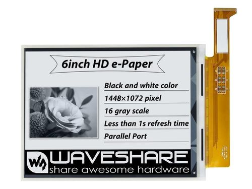 6inch HD e-Paper for Raspberry Pi,1448×1072 without PCB,bla