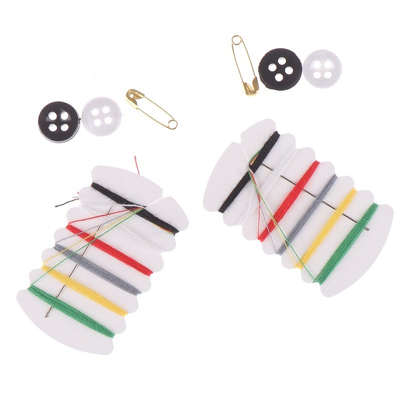 One Set Portable Mini Sewing Kit Needle Thread Button Pin Se