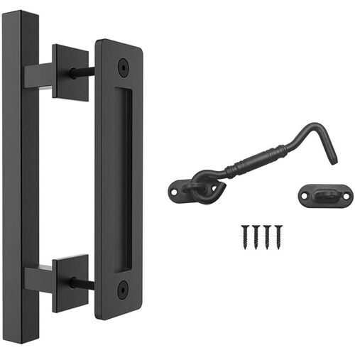 12Inch Sliding Barn Door Handle Pull and Flush Hardware Set