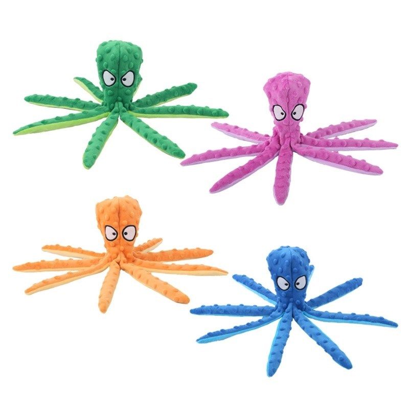 8 Legs Octopus Stuffed Plush Squeaky Toy Pet Dog Squeaker So
