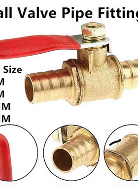 1PC 6/8/10/12MM Red Handle Valve Hose Barb Inline Brass Wate