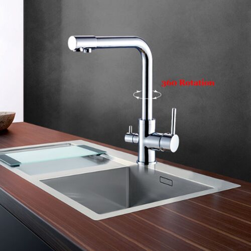 Kitchen Faucet Dual Spout Dual Control Tap For Kitchen Hot a