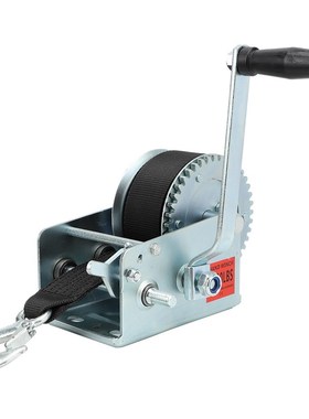 2500lbs Hand Crank Winch with 7m Polyester Strap 2 Gear Winc