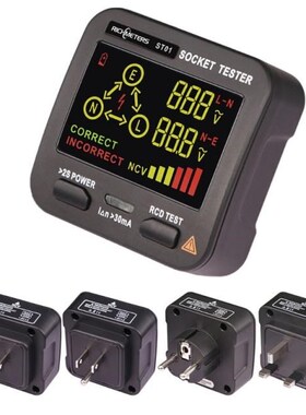 Digital Socket EU UK AU US Tester Plug Polarity Detector Le