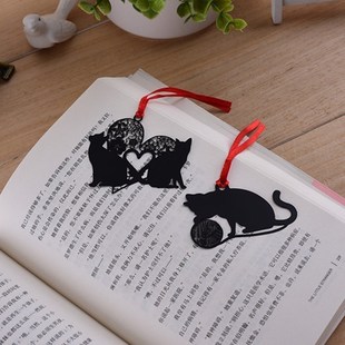 2pcs DIY Cute Black  Metal Lovely Korean Bookmark for Boo