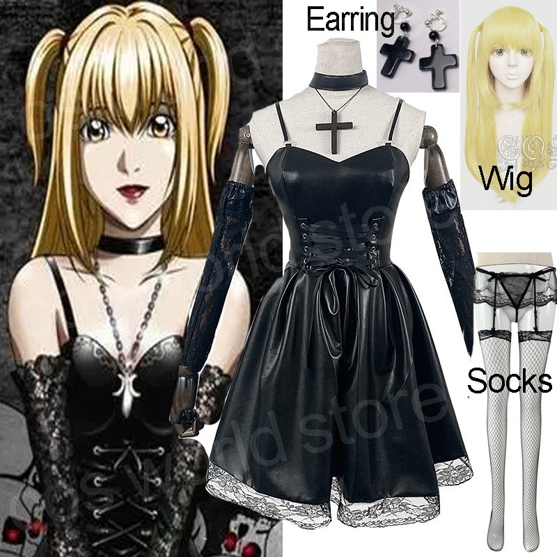 Misa Amane Cosplay Costumes Anime Death Note Imitation Leath
