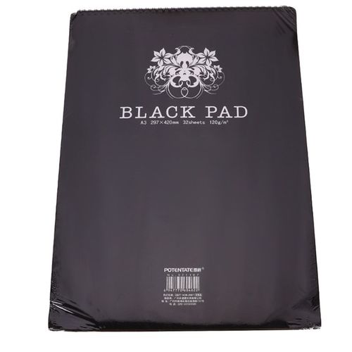 A3/A4/A5 Retro Watercolor Black Paper Sketchbook Memo Pad No