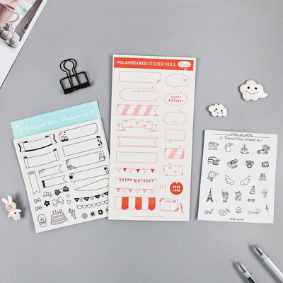 Black and White Paper Stickers  Message  Di