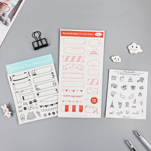 Black and White Paper Stickers  Message  Di